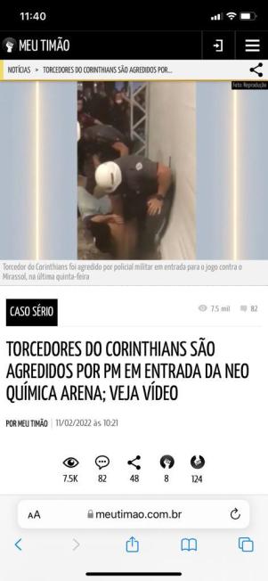 Torcedores do Corinthians agredidos pela PM