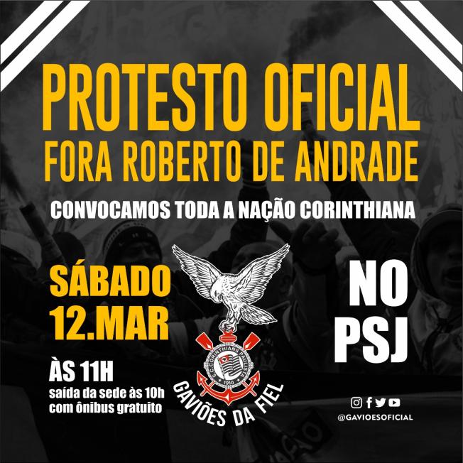 PROTESTO OFICIAL: FORA ROBERTO DE ANDRADE