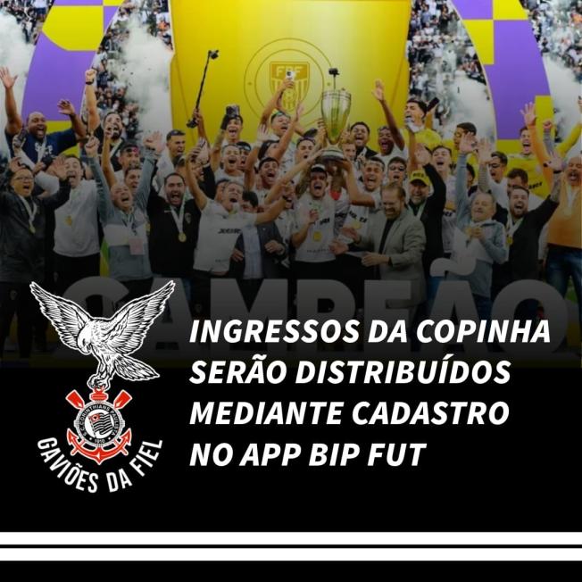 INGRESSOS DA COPINHA SERÃO DISTRIBUÍDOS MEDIANTE CADASTRO NO APP BIP FUT